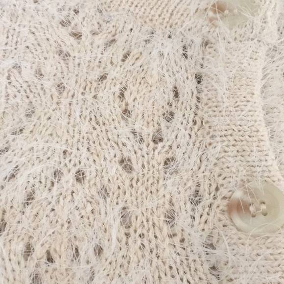 Fuzzy cardigan Lace knit - Picture 7 of 8